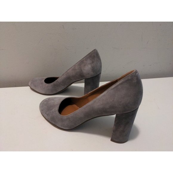 Franco Sarto Women's Suede Leather Block Heels A Aziza Gray - Picture 4 of 8